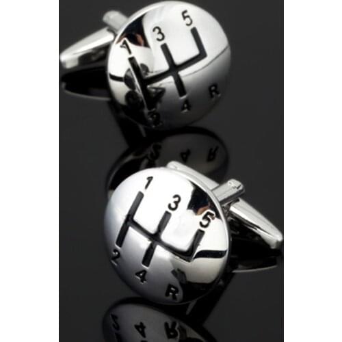 Free shipping, New Silvery Car gear Cufflinks fashion mens shirt cufflinks senior designer exclusive design button button gift