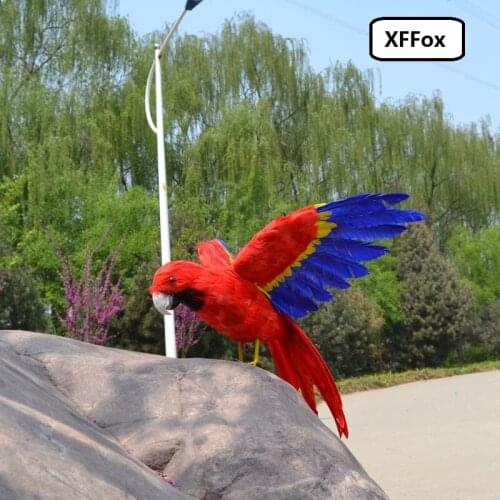 Big real life wings parrot model foam&feather red simulation parrot bird gift about 45x60cm xf0300