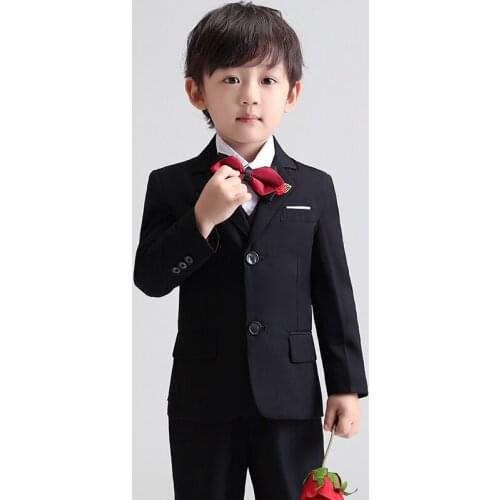 High quality Children suits Wedding flower boy suits Child Blazer Coat Pants and Vest 3 Pcs Set Boys Blazer Set