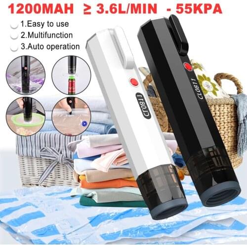 1200mAh Electric Vacuum Storage Pump For Travelling Home Clothes Food Saver Vacuum Bags Sealer Machine