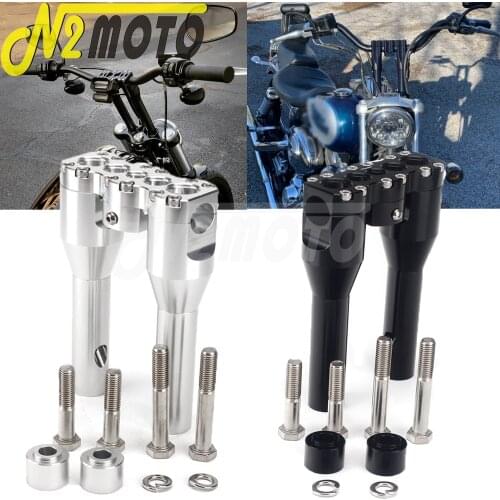 Cafe Racer Riser 25mm Grip Clamp Modified 3.5" On-center Upright Handlebar Risers 6inch 8inch 10inch 12inch For Harley Dyna FXR