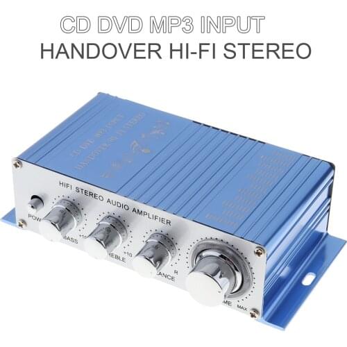 Kentiger 2 Channels 12V CD / DVD / MP3 Input Hi-Fi Stereo Audio Bass Car Speaker Amplifier Subwoofer RMS 20W + 10W
