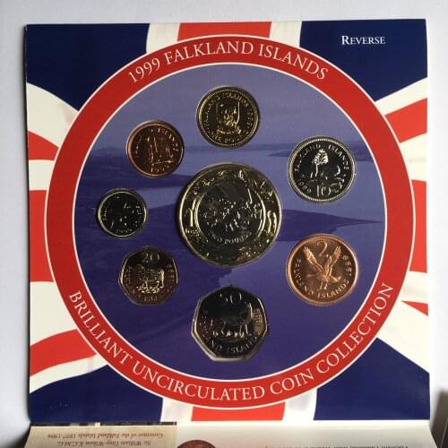 Falkland 1999 1p-5pound 9pieces/full Set Unc Real Original Coins Collection
