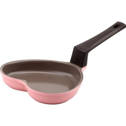 Korea neolam Mini love frying pan baby supplementary food cooking pot ceramic non stick pink heart shaped small wok