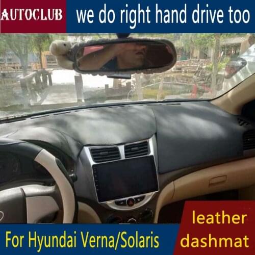 For Hyundai Accent Solaris Verna 2011 2012 2013 2014 2015 2016 2017 Leather Dashmat Dashboard Cover Car Dash Mat SunShade Carpet