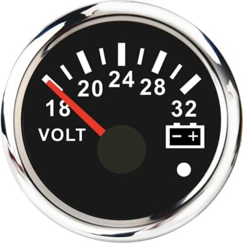 MagiDeal Black Anti-fog Round Panel Digital Voltmeter Gauge for Boat Yacht