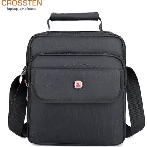 Crossten Swiss Multifunctional Mens Bag Totes Handbag Waterproof Oxford Men Messenger Bags 10"14"laptop ipad Shoulder Bag