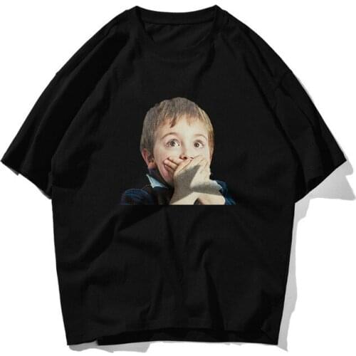 Korean Version Of The High Street T-shirt Mens Drop Shoulder Sleeves Cotton Loose Oversized Personality Character Printing