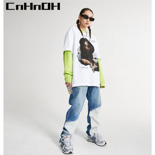 CnHnOH New Arrival Teeshirt Homme Instagram Mens T-shirts Oversized Top Clothing Tee Shirt Dark Mask Psychic Printed 11006