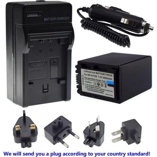 Battery + Charger for Sony NP-FV100 NP-FV30 NP-FV50 NP-FV70 DCR DVD HC SR SX