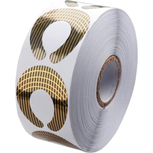 Nail Supplies C-Shaped Nail Paper Tray Golden Phototherapy Nail 500 Pieces In A Roll