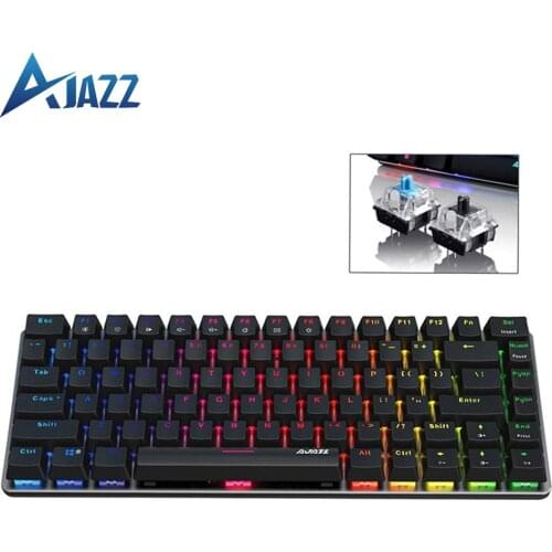 Ajazz AK33 Wired Mechanical Keyboard USB Gaming Keyboard 82 Keys Blue / Black Switch RGB / 1 Color Backlit Keyboard for PC Gamer