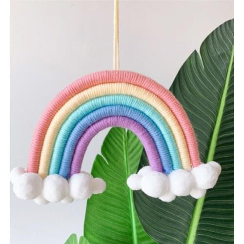 Rainbow Baby Decoration Room Handmade Pendant Wall Hanging Decorative Colored Boho Home Decor Baby Bed Crib Bumper Accessories