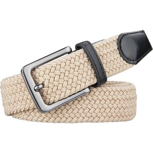 Fashion The Newest Luxury Gentleman BeltWithout Holes Mens Elastic Belt 8 Colors to Choice Stretch Woven Canvas Belt Pants