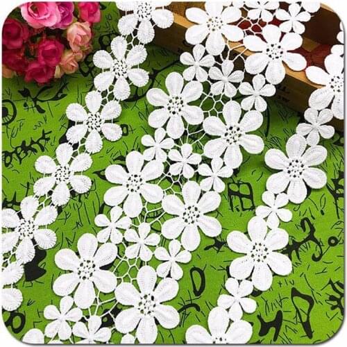 Snowflake Novelty Lace Fabric Double Row Plum Blossom DIY Lace Accessories Milk Silk Black White Clothing Materials Fabric