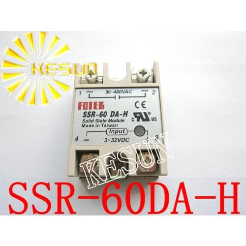 SSR-60DA-H SSR-60 DA-H 60A 3-32V DC TO 90-480V AC DC-AC Single Phase Solid State Relay x 10PCS