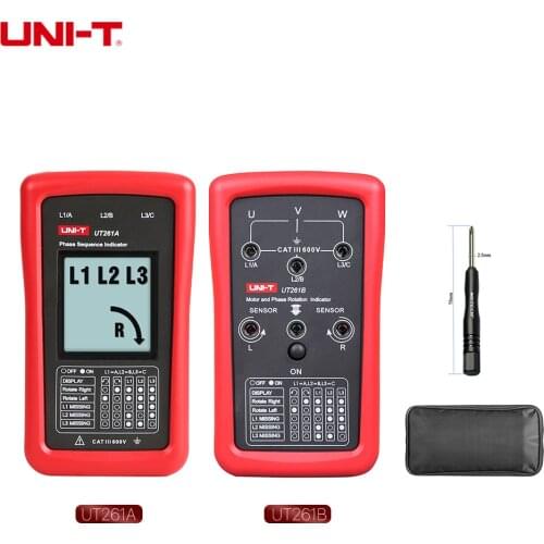 UNI-T UT261B UT261A 3-Phase Sequence Indicator Meter and Motor Steering Gear Phase Sequence Indication Motor Steering Indication