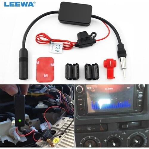 LEEWA Universal Car FM-AM Radio Aerial Antenna Signal Amplifier Booster #CA4598