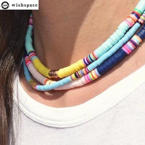 Wishspace. Handmade beaded Bohemia summer beach leisure choker necklace women fashion jewelry wholesale