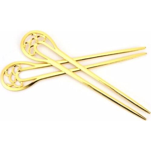 Retro Women Jewelry Simple U-Shape Hairpin Vertical Clip Head Wear Wedding Hair Accessories Hair Sticks