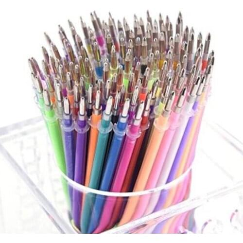 12/24/48 Pcs Colorful Gel Pen Fluorescent Refills Color Cartridge Flash Pen Smooth Ink Painting Graffiti Pens Student Stationery