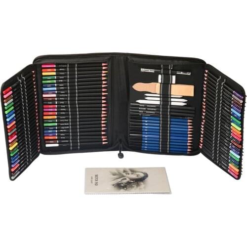 144Pcs Sketch Pencils Set Art Supplies for Artist Watercolor Metallic Oily Colored Pencils Set Painting Drawing Pencil Art Kit