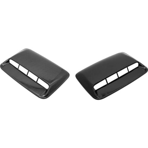 2 Set Car Hood Vent Air Outlet Cover For Infiniti Mazda Tesla Air Flow Intake Vent Cover, Carbon Fiber & Bright Black