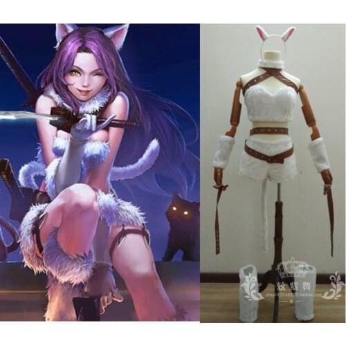 2016 Game Anime LOL Katarina Du Couteau Party Fashion Uniform Cosplay Costume Any Size NEW