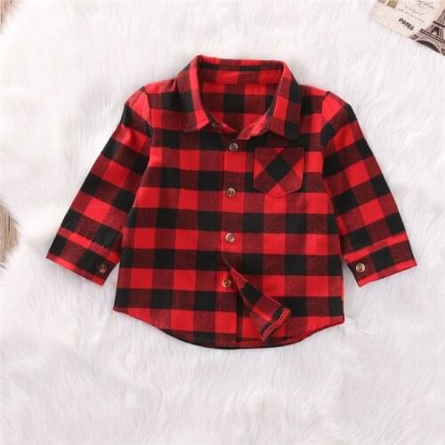 2017 Summer New Boys Girls Long Sleeve Shirt Plaids Checks Children Kids Boy Girl Shirts Tops Outfit