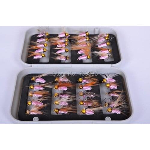 40pcs Fly fishing lure Fly fishing hook with fishing tackle box good quality Free shipping