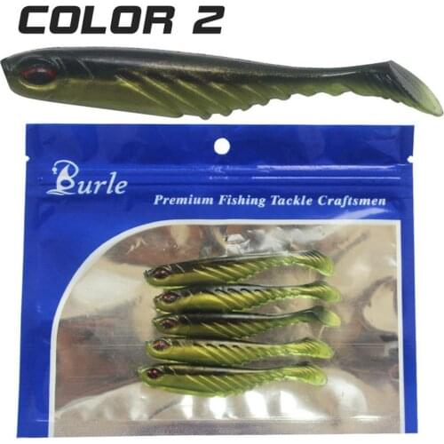 5pcs/set Fishing Bait 7cm 7g Set Soft Lure T-tail Swimbaits Fishing Lure Set