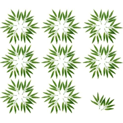 50pcs Simulated Bamboo Leaves Artificial Plants Decorations Bamboo Branches Fake Branches Ornament For Home Office