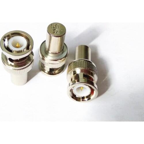 100pcs/lot 50OHM/75OHM BNC Male Plug Terminal BNC Male Terminator RF BNC Connector for CCTV