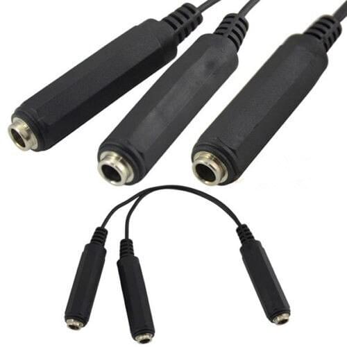 6.35mm big three-core 6.5 to double big two-core audio cable 6.5 one female split two 2 bus 0.2m
