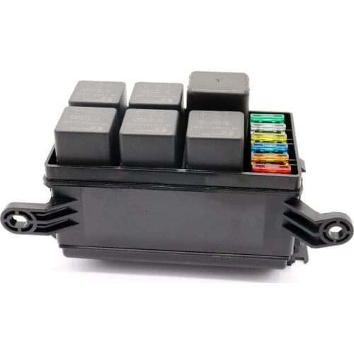 6 way fuse box relay with 6 relays Plastic Cover Fuse Box Holder for 12V car RV yacht fuse holder