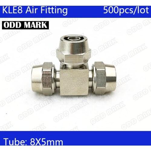 Free shipping 500PCS/LOT Pneumatic Fittings 8mm t08mm to 8mm Hose Pipe Quick Joint Coupling Connectors Nickel Plated Brass KLE8