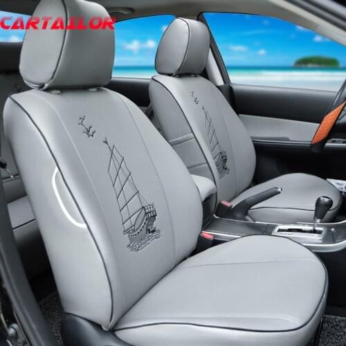 CARTAILOR cover seat fit for volkswagen vw touareg car seat covers PU leather styling seats cushions black atuo seat cover set