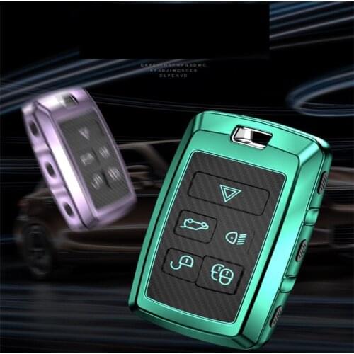 TPU+Carbon fiber grain Key Cover Key Case For Land Rover Range Rover Evoque Discovery Sport 5 2018 2019