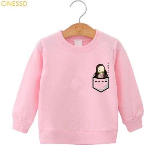ChildrenS Demon Slayer Anime Tanjiro And Nezuko Hoodie Sweatshirt Boys Korean Kpop Street Pullover Girls Streetwear Sudadera