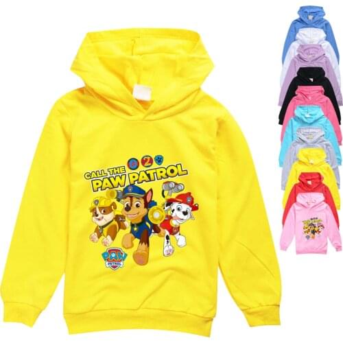 Kid Paw Cartoon Patrol Thin Coat Jacket Hoodie Sweatshirt Children Marshall Sky Cotton Pullover Thin Hoodie Fashion Streetswear
