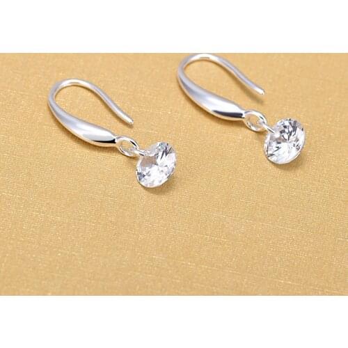 Elegant Wedding Jewelry Earrings 925 Sterling Silver Tear Cubic Zircon Drop Earrings For Women Birthday Gifts Jewelry