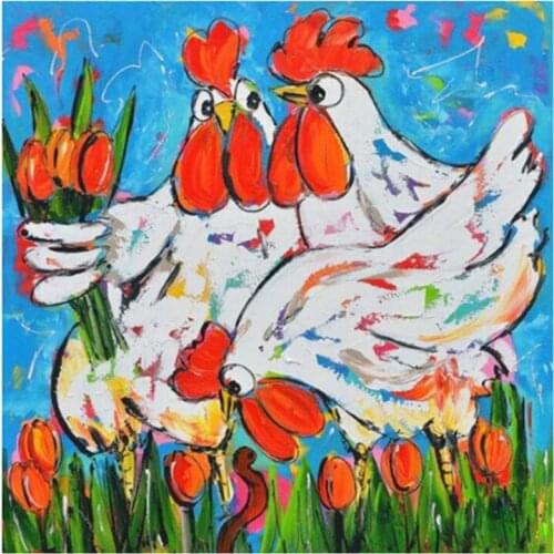 Kexinzu 5D Full Drill Diamond Painting Cross Stitch -color flower cock- Full Diamond Embroidery Diy Home Room Decor K24615