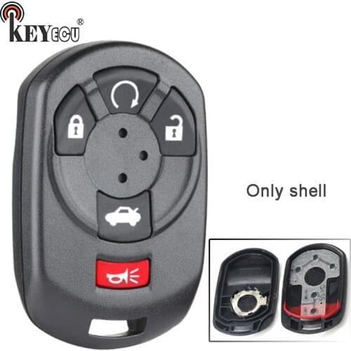 KEYECU 10x for Cadillac STS 2005- 2007 Replacement 4+1 5 Button Start Key Keyless Entry Car Key Shell Case Fob M3N65981403