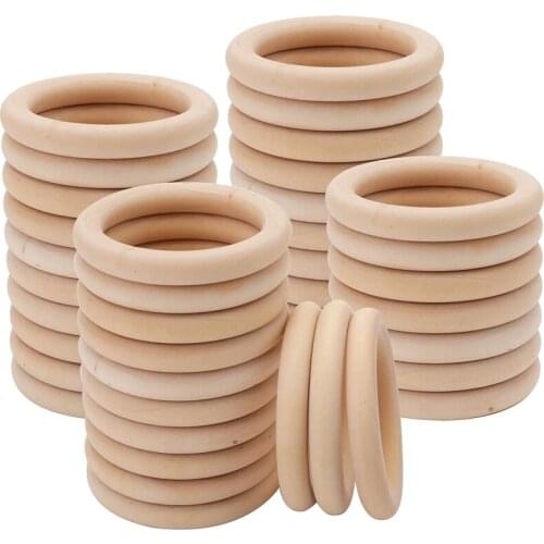 15-100MM Natural Wooden Circle DIY Crafts Embellishment For Jewelry Making Wooden Ring Children Kids Teething Wooden Ornaments