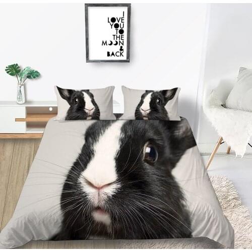Rabbit Bedding Set For Kids Lovely Classic 3D Fashionable Duvet Cover King Queen Twin Full Single Double Unique Design Bed Set