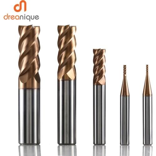 1pc tungsten carbide end mill 4 flutes cnc end milling cutter tools for face and slot machining hrc55 coated end mills