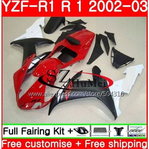 Body For YAMAHA YZF 1000 YZFR1 02 03 YZF-1000 Bodywork 73SH11 YZF R 1 YZF R1 02 03 YZF1000 YZF-R1 2002 2003 Fairing Red black