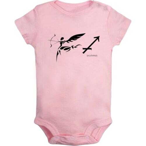 Constellation Sagittarius Symbol Cancer Capricorn Printed Newborn Baby Girl Boys Clothes Short Sleeve Romper Outfits 100% Cotton