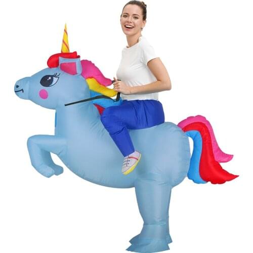 Colorful Animal Unicorn Mascot Inflatable Costumes for Adult Man Woman Halloween Carnival Party Role Play Unicorns Disfraz