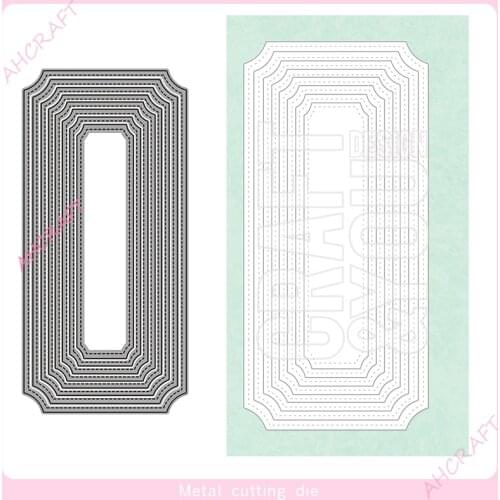 Long Rectangle Border Metal Cutting Dies for DIY Scrapbooking Photo Album Decorative Embossing PaperCard Crafts Die2021